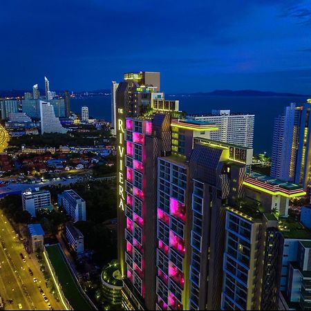 芭提雅高层海景奢华公寓the Riviera Jomtien生香家直达海滩2704 Exteriör bild